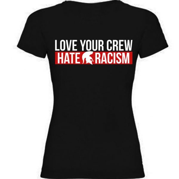 camiseta LOVE YOUR CRE HATE RACISM cami negra chica