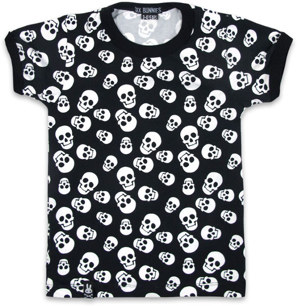 camiseta polka skull