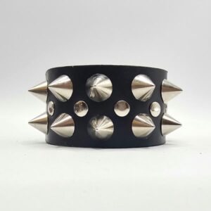 PULSERA PINCHOS PEQUEÑOS Y REMACHES DOS FILAS