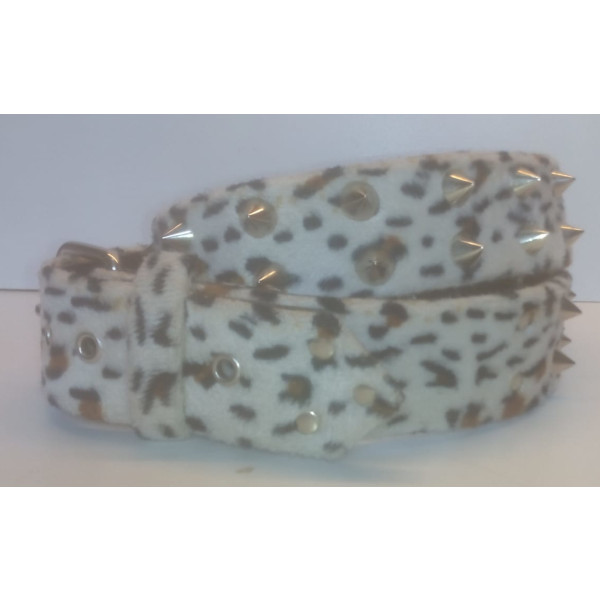 cinturon vegano leopardo blanco