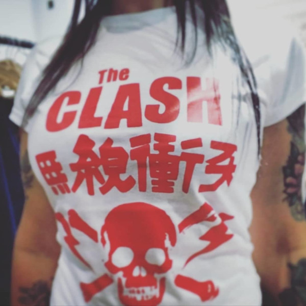 camiseta the clash japon blanca chica