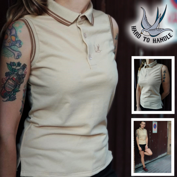 polo hth sin mangas beige chica