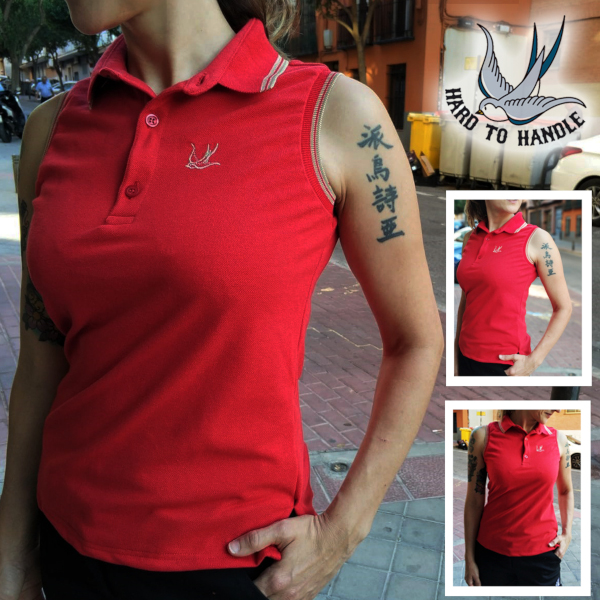 polo hth sin mangas rojo chica
