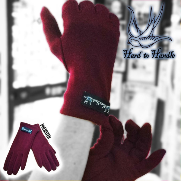 guantes poliester mujer granate