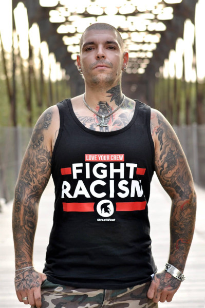 camiseta love your crew fight racism tirantes