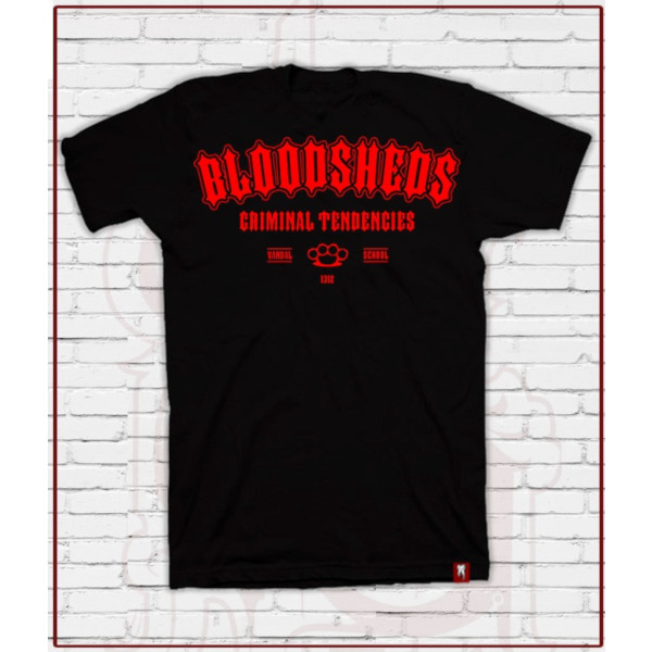 camiseta bloodsheds criminal vandal school logo ROJO