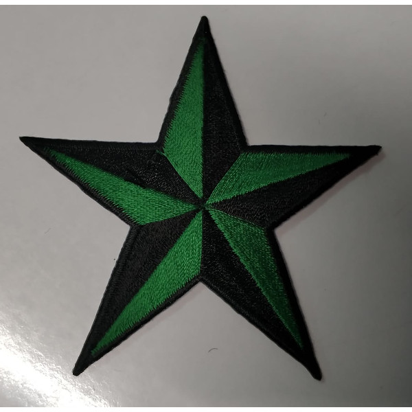parche estrella verde negra