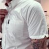 camisa blanca manga corta hard to handle manga