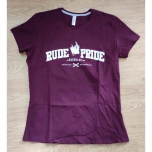 camiseta rude pride no borders granate chica