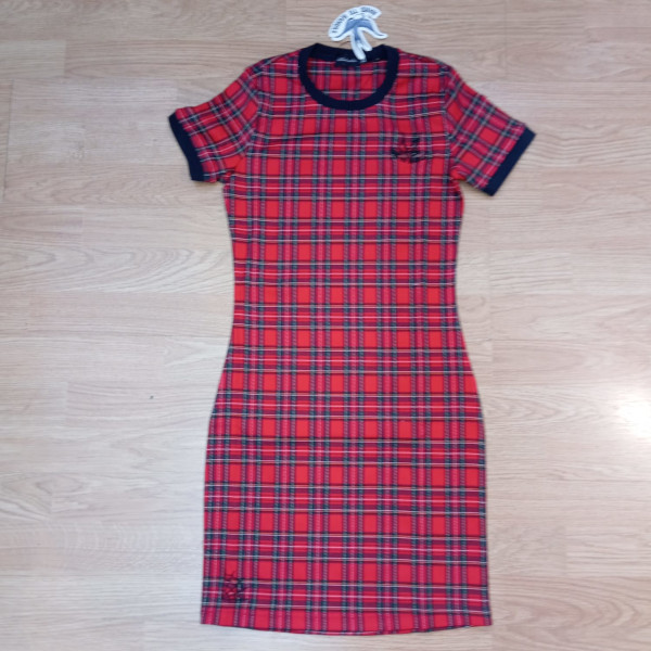 vestido-escoces-rojo-ribete-negro-hth VESTIDO ESCOCÉS HARD TO HANDLE