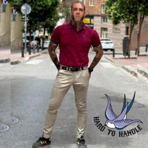 PANTALÓN LARGO CHINO BEIGE TELARAÑA HTH