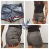 pantalon short gris escoces