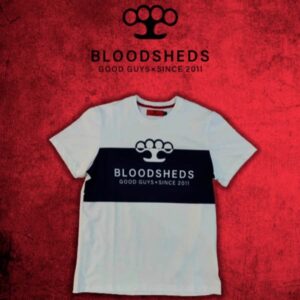 Camiseta Bloodsheds blanco azul CAMISETA BLOODSHEDS BICOLOR BLANCA