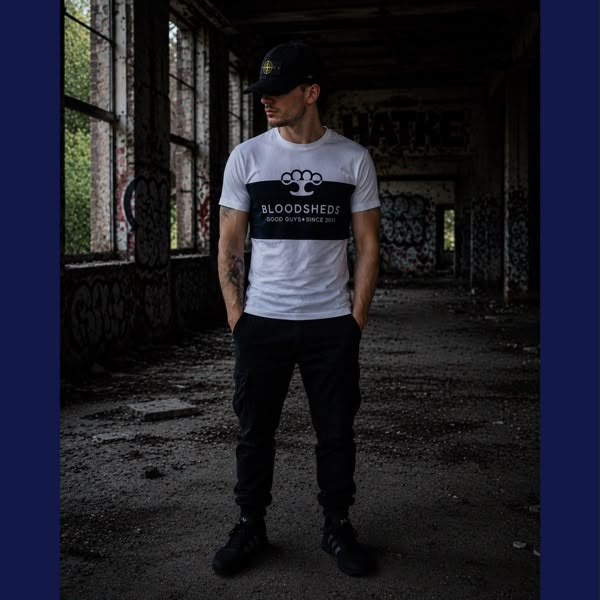CAMISETA BLOODSHEDS BICOLOR BLANCA