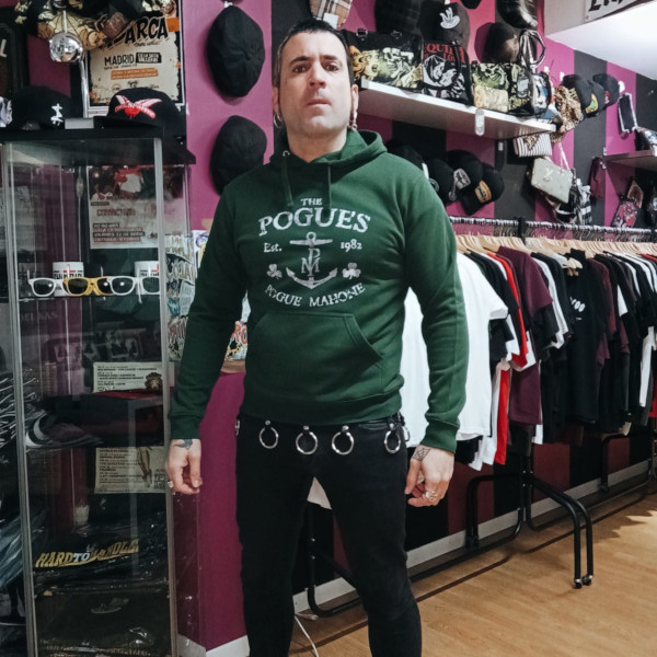 sudadera the pogues verde capucha