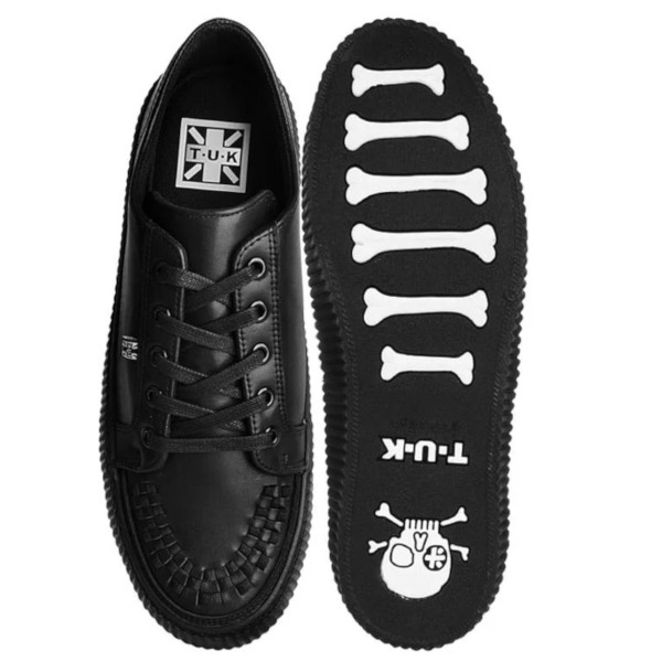 zapatillas tuk cuero negro creepers suelo