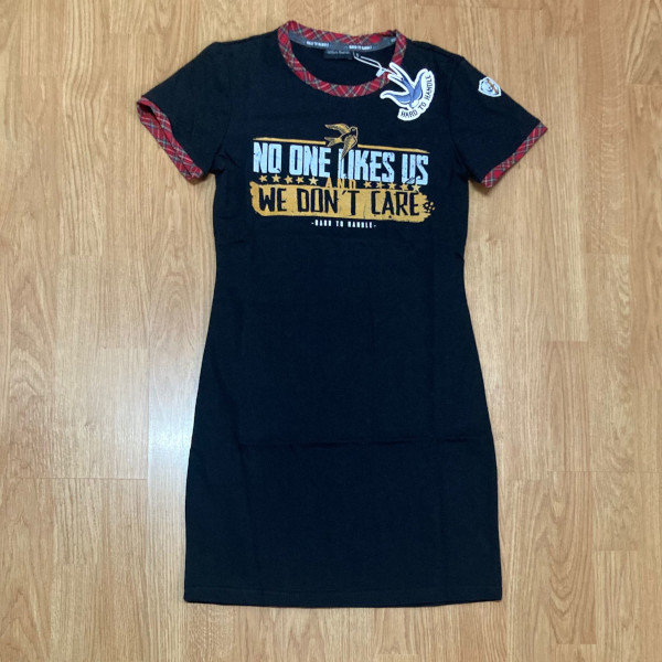 vestido-no-one-ribete-escoces-rojo-hth VESTIDO CAMISETA NO ONE LIKE US RIBETE ESCOCÉS HTH