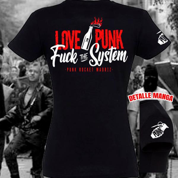 CAMISETA CHICA LOVE PUNK FUCK THE SYSTEM