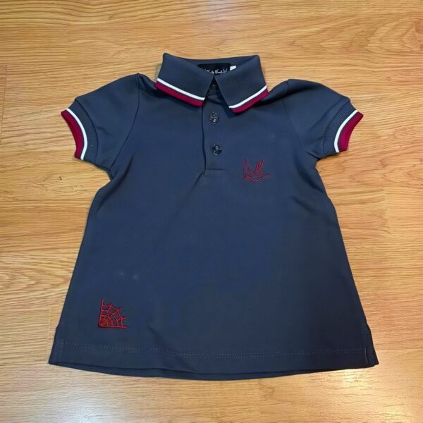 VESTIDO POLO NIÑA GRIS DETALLE ROJO/BLANCO HTH