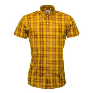 CAMISA RELCO CUADRO MOSTAZA CK-47
