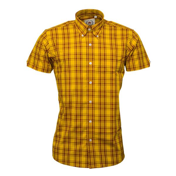 CAMISA RELCO CUADRO MOSTAZA CK-47
