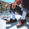 ZAPATO CREEPER SNEAKER TUK ANTE VEGANO Y TARTAN ROJO