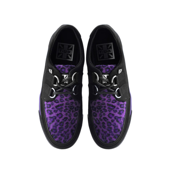 ZAPATO CREEPER TUK LONA Y LEOPARDO MORADO