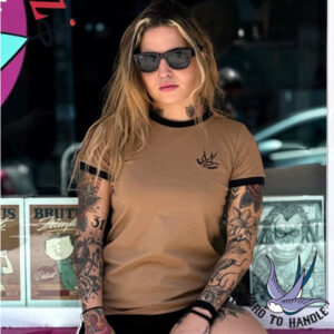 camiseta-camel-ribete-negro-chica CAMISETA CAMEL RIBETE NEGRO HTH CHICA