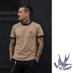 CAMISETA CAMEL RIBETE NEGRO HTH
