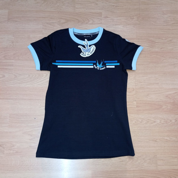 CAMISETA RAYAS HORIZONTALES RIBETE AZUL HTH CHICA