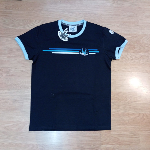 CAMISETA RAYAS HORIZONTALES RIBETE AZUL HTH
