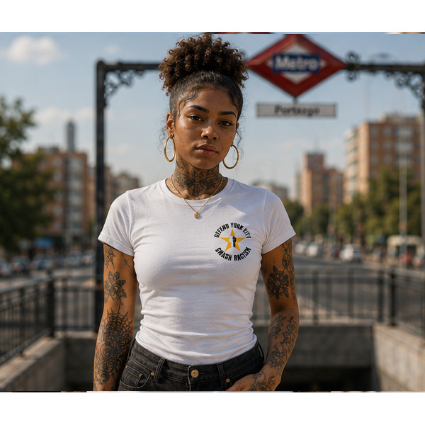 CAMISETA CHICA SMASH RACISM BLANCA