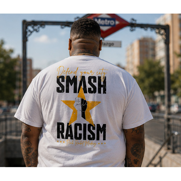 CAMISETA SMASH RACISM BLANCA