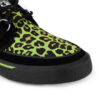 zapatillas-tuk-leopardo-verde-neon-DETALLE ZAPATILLA CREEPER TUK NEGRO ANTE - LEOPARDO VERDE NEON