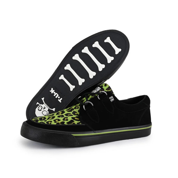 zapatillas-tuk-leopardo-verde-neon-suela ZAPATILLA CREEPER TUK NEGRO ANTE - LEOPARDO VERDE NEON