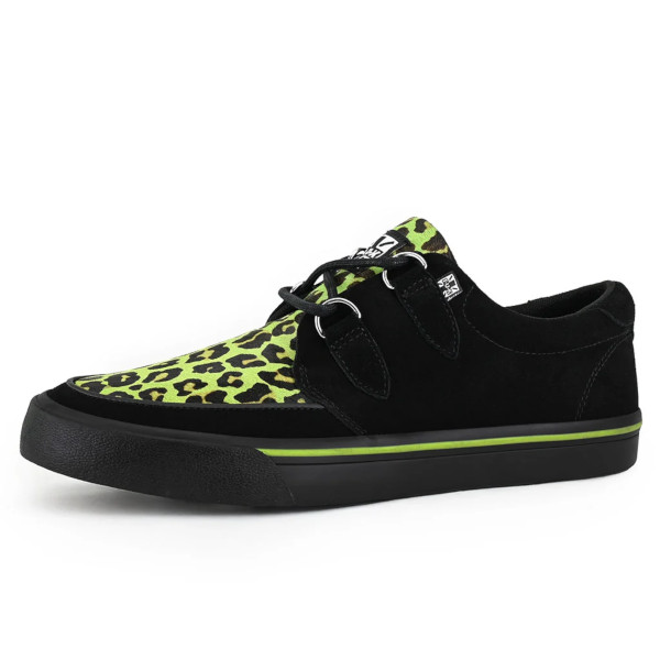 zapatillas-tuk-leopardo-verde-neon ZAPATILLA CREEPER TUK NEGRO ANTE - LEOPARDO VERDE NEON