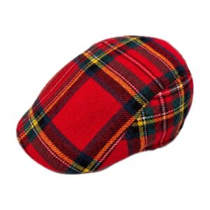GORRA BOINA PLANA ESCOCÉS ROJO HTH