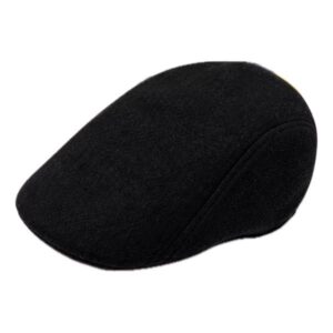 GORRA BOINA IMPERMEABLE FLATCAP PLANA NEGRA HTH