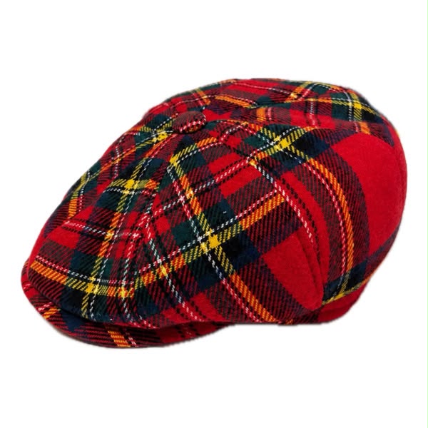 GORRA BOINA NEWSBOY ESCOCÉS ROJO HTH